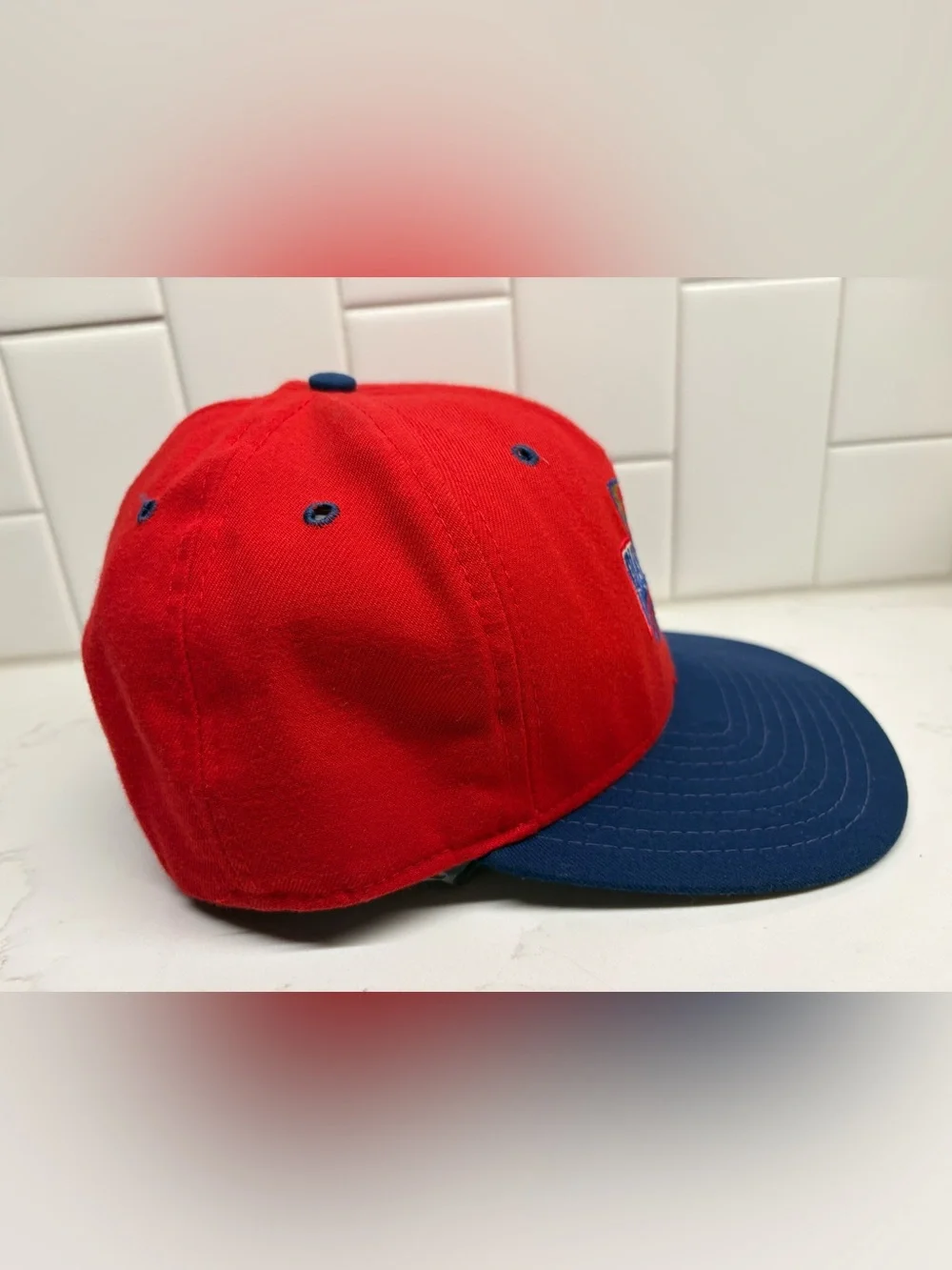 Vtg 1996 MLB All Star Game Phillies New Era Snapback Hat Made in USA Red Blue⁠